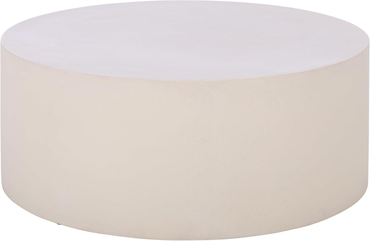 SAFAVIEH Outdoor - Georgia Round Coffee Table - White - Fully Assembled - Weather Resistant - Ideal for Deck, Patio, Backyard, 31.5" W x 31.5" D x 12.4" H (PAT1303C)