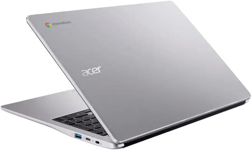Acer 15.6” FHD Chromebook Laptop, 4GB RAM 576GB Storage (64GB eMMC+512GB SD Card), Dual-Core Intel Celeron Processor, Chrome OS, WiFi-6, USB-Type C, Long Battery Life, PLUSERA Earphones, Silver