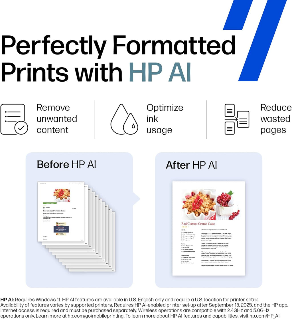 HP OfficeJet Pro 8135e Wireless All-in-One Color Inkjet Printer, Print, scan, Copy, fax, ADF, Duplex Printing Best-for-Home Office, 3 Month Instant Ink Trial Included, AI-Enabled (40Q35A)