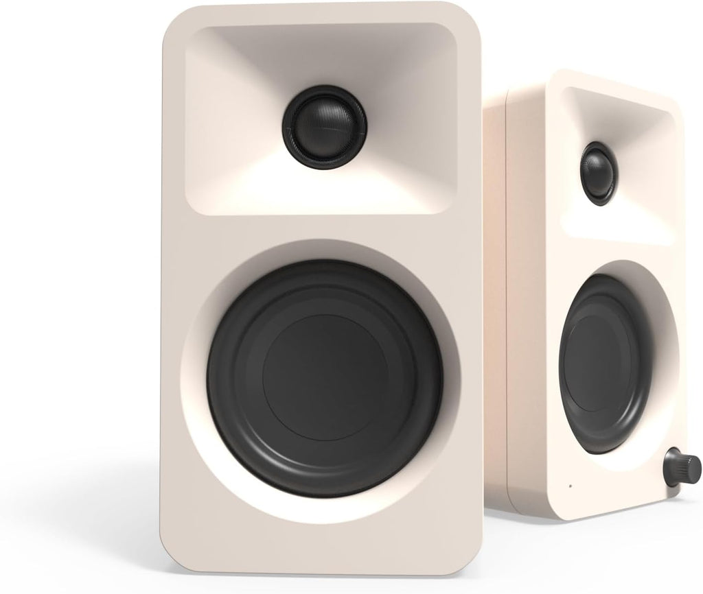 Kanto ORAMC 100W Powered Reference Desktop Computer Speakers with Bluetooth 5.0 and USB-C Input | Bi-Amplified | 100 Hz Automatic Crossover | Reference Quality Sound | Pair | Cream