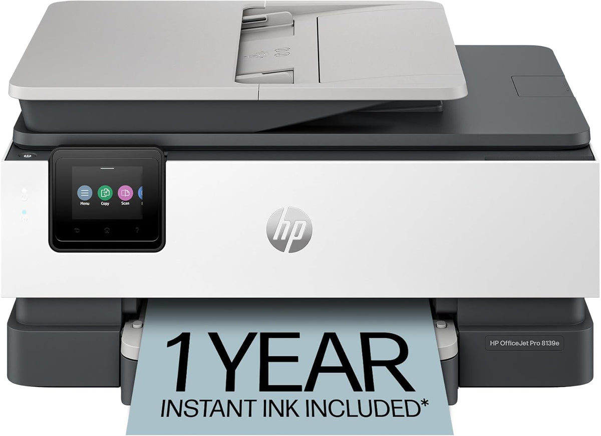 HP OfficeJet Pro 8139e Wireless All-in-One Color Inkjet Printer, Print, scan, copy, fax, ADF, Duplex printing Best-for-home office, 1 year Instant Ink trial included, AI-enabled (40Q51A)