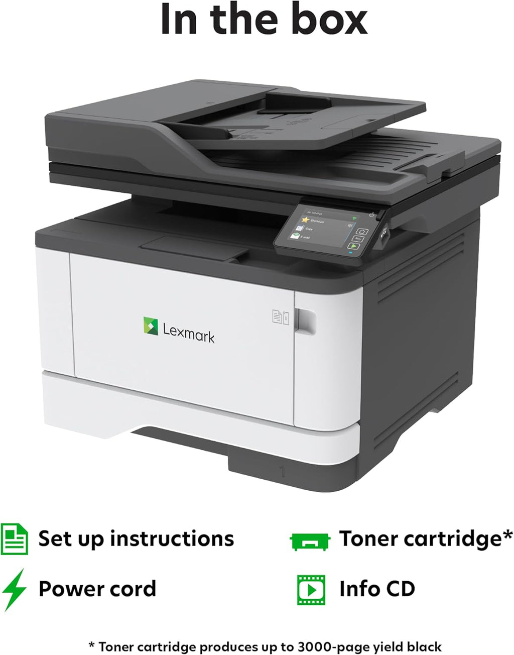 Lexmark MX431adw Laser Monochrome MFP Printer with Touchscreen, Copier Scanner Printer, Automatic Two-Sided Scanning, Wireless, Analog fax (29S0500)
