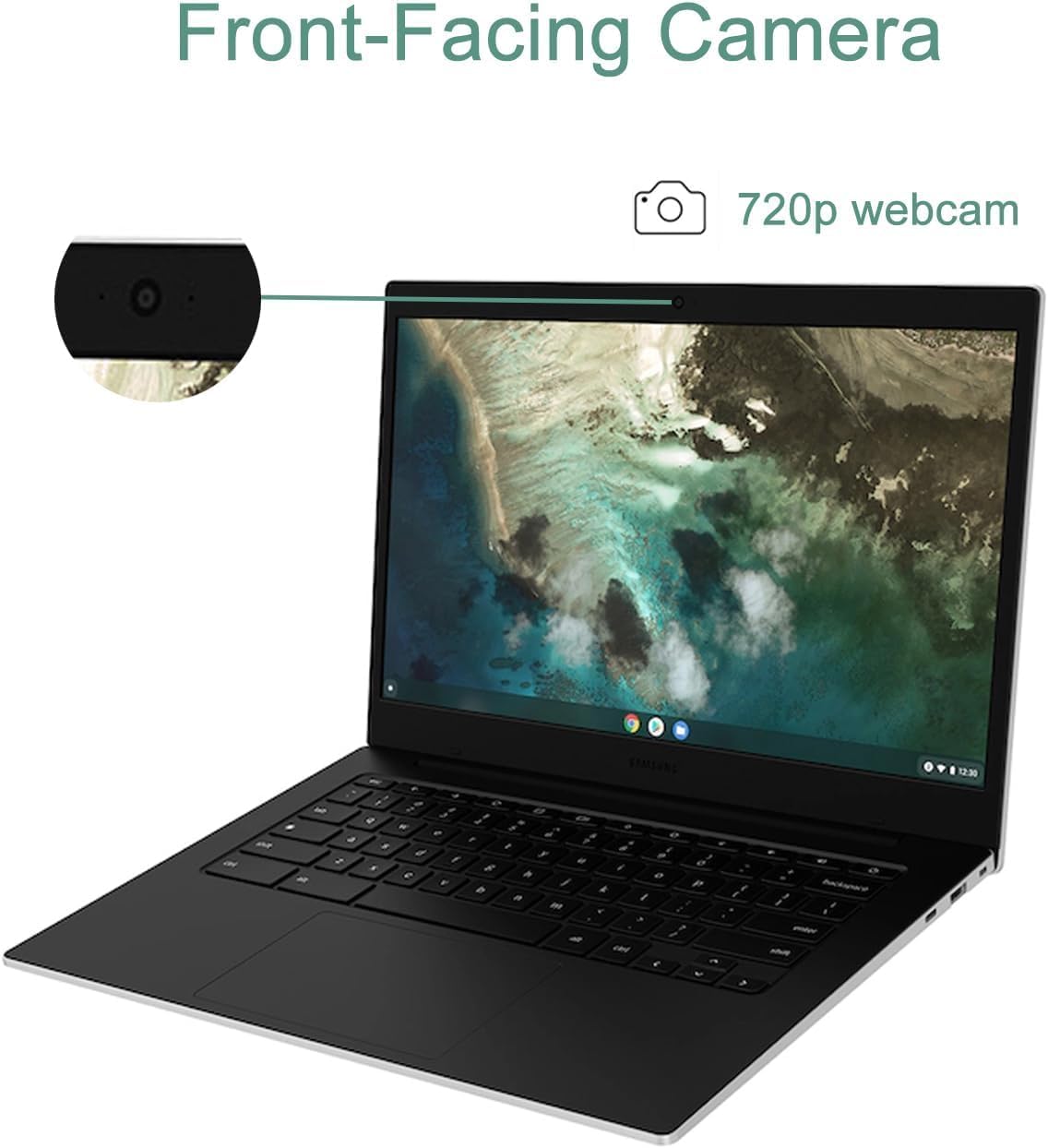 Samsung Galaxy Chromebook Go Laptop (14" LED, Intel Celeron N4500, 192GB Storage (64GB eMMC + 128GB SD Card)) Home & Student, 12-Hr Long Battery, Spill-Resistant, Webcam, Wi-Fi 6, IST HUB, Chrome OS