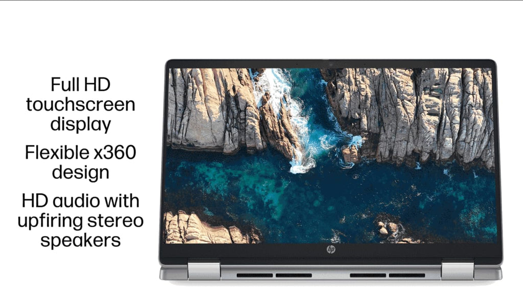 HP Chromebook Plus x360 14b 2 in 1 Laptop (14" FHD Touchscreen, Intel 8-Core i3-N305, 8GB RAM, 256GB UFS, Pen) for Home & Students, Backlit KB, IST Hub, 1080p Webcam, Wi-Fi 6E, Chrome OS w/Google AI