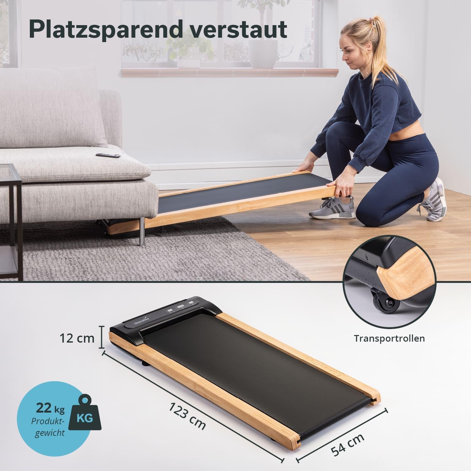 Skandika Nordik Walking Pad: Laufband für Home Fitness & Büro, mit Steigung ✨