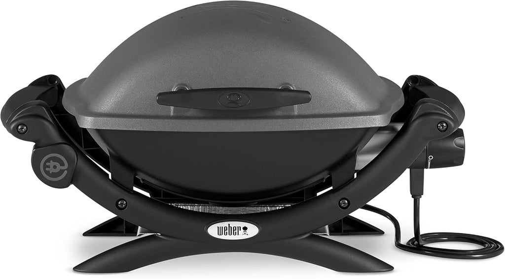 Weber Q 1400 Elektrogrill 2200W, Gusseisen, Balkon, Temperaturregelung, Dunkelgrau