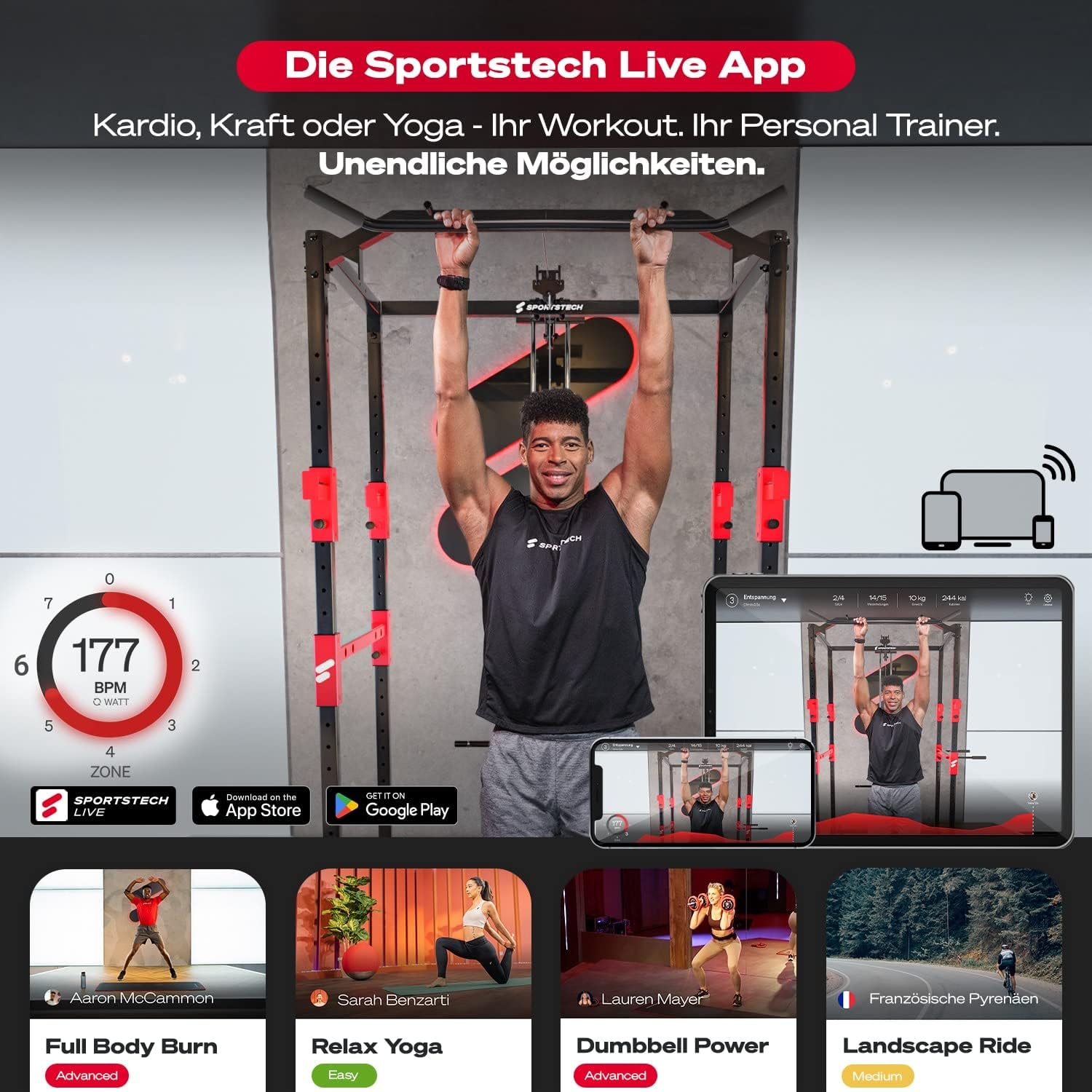 Sportstech HGX200: Multifunktions-Kraftstation mit Stepper, Beinpresse & Powertower ✨