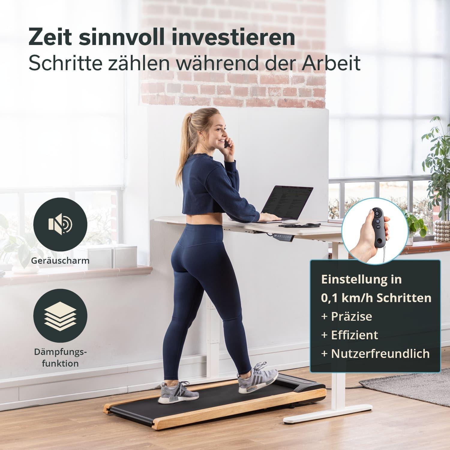 Skandika Nordik Walking Pad: Laufband für Home Fitness & Büro, mit Steigung ✨