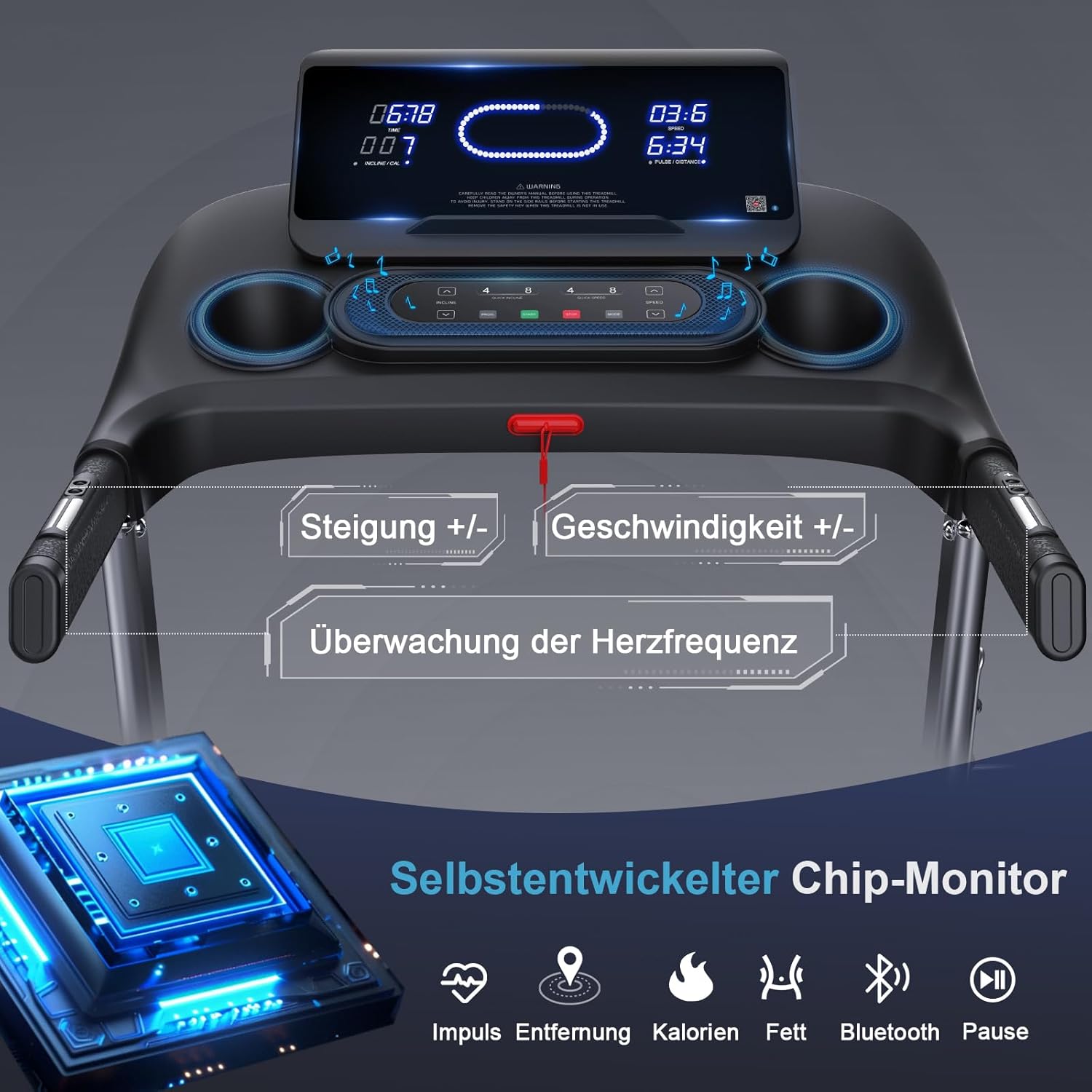 Kitopa Laufband: Hochgeschwindig, 7 PS, große Lauffläche, klappbar✨
