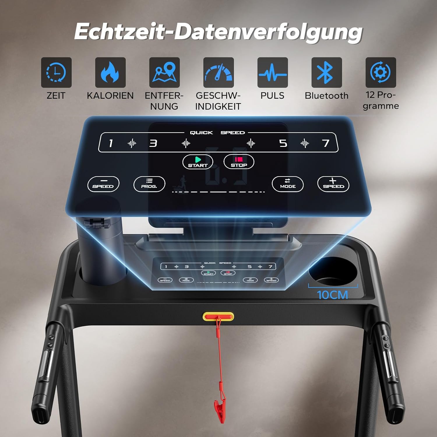 MERACH Klappbares Laufband: 2,5 PS, Steigung, 0,8–12 km/h für Zuhausey