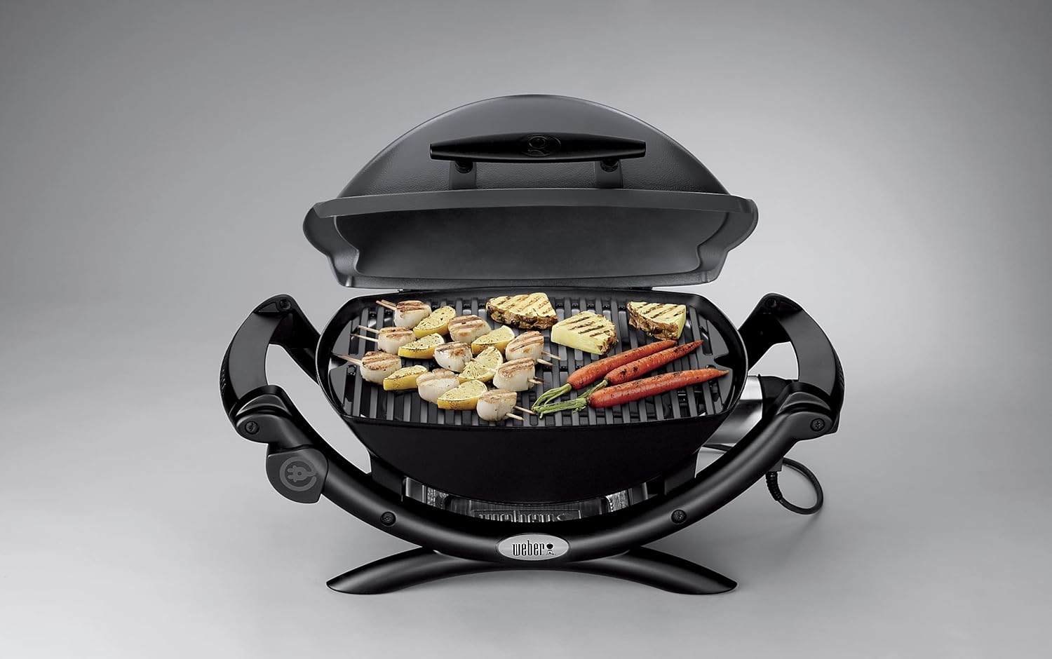 Weber Q 1400 Elektrogrill 2200W, Gusseisen, Balkon, Temperaturregelung, Dunkelgrau