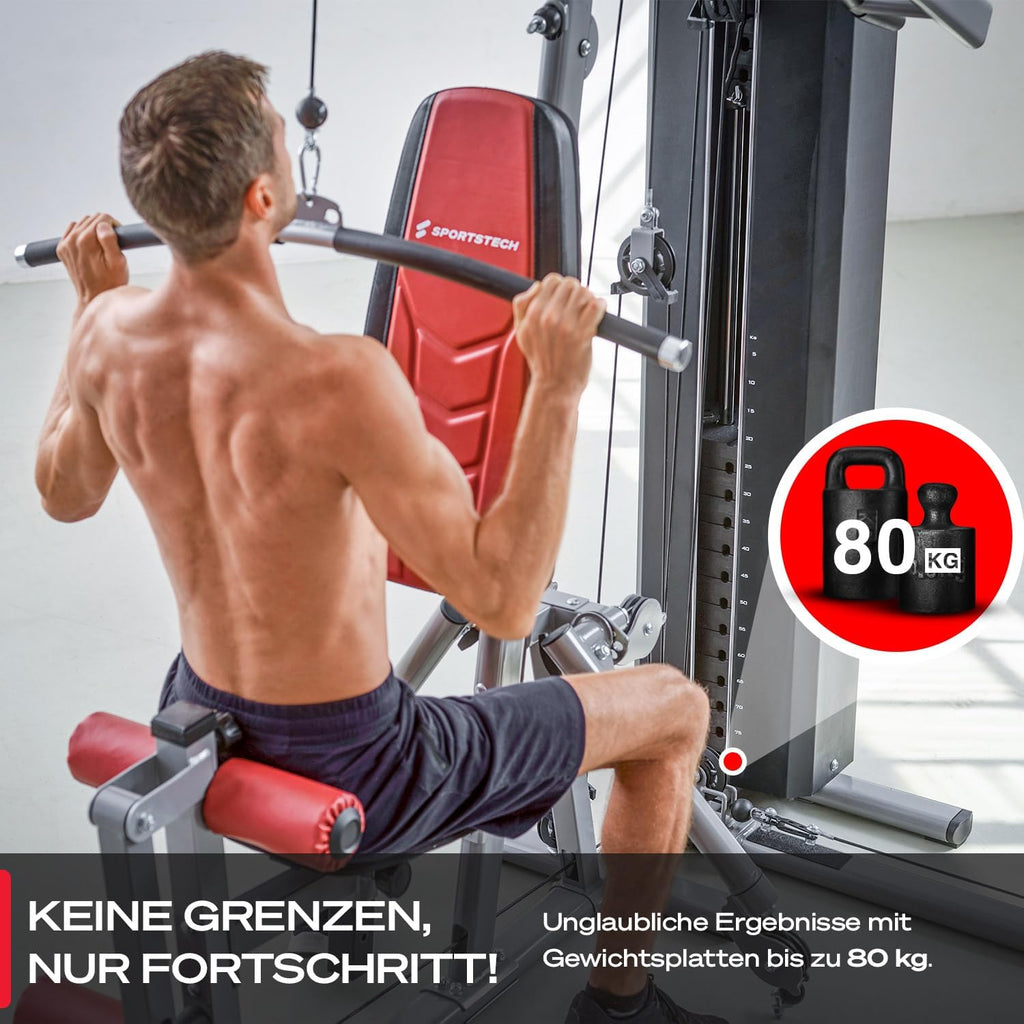 Sportstech HGX300: Multifunktions-Kraftstation mit Beinpresse, Stepper & Powertower ✨