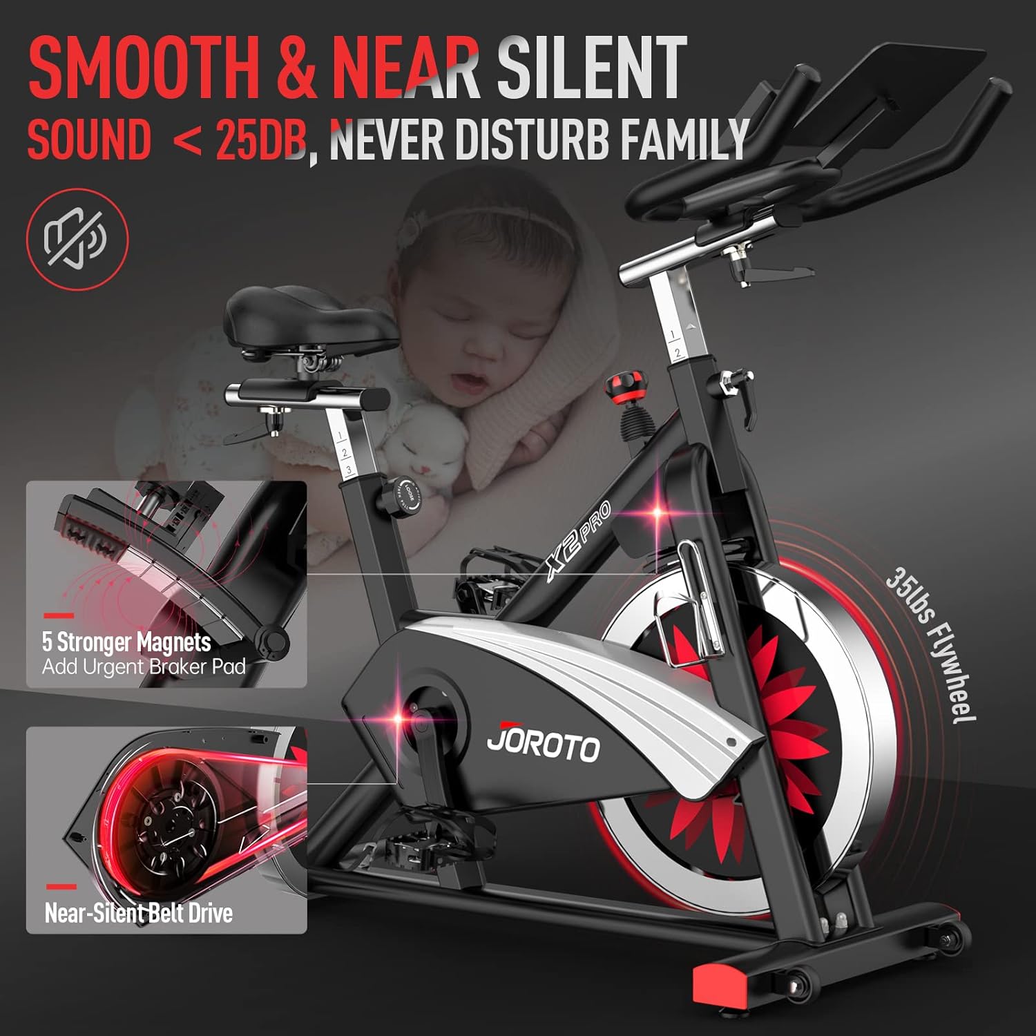 JOROTO X2: Leises Heimtrainer-Ergometer mit LCD-Monitor ✨
