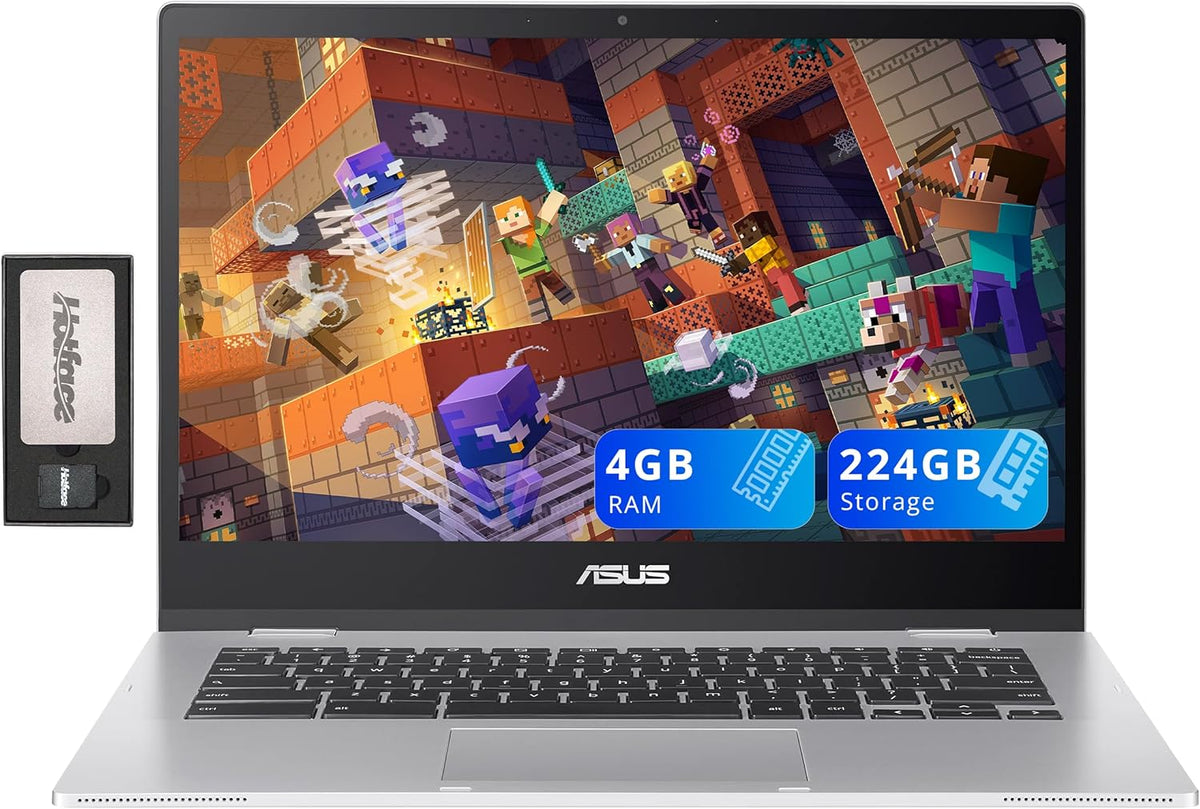 ASUS Chromebook CX1 14" FHD Laptop, Intel Celeron N4500, 4GB RAM, 224GB Storage (64GB eMMC+160GB Docking Station Set), Intel UHD Graphics, 720p Wecam, WiFi 6, Chrome OS, Silver