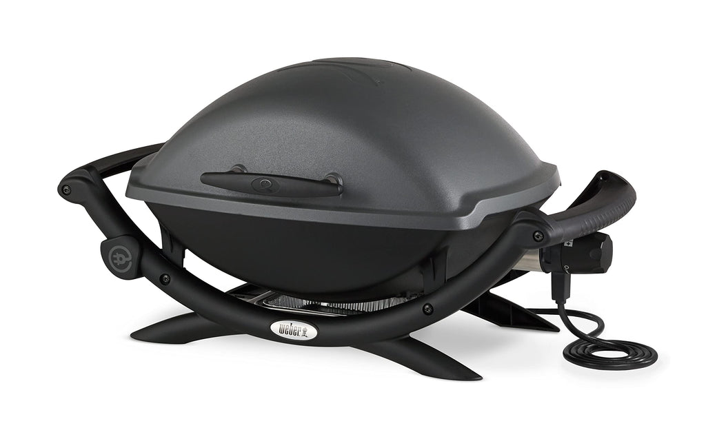 Weber Q 1400 Elektrogrill 2200W, Gusseisen, Balkon, Temperaturregelung, Dunkelgrau