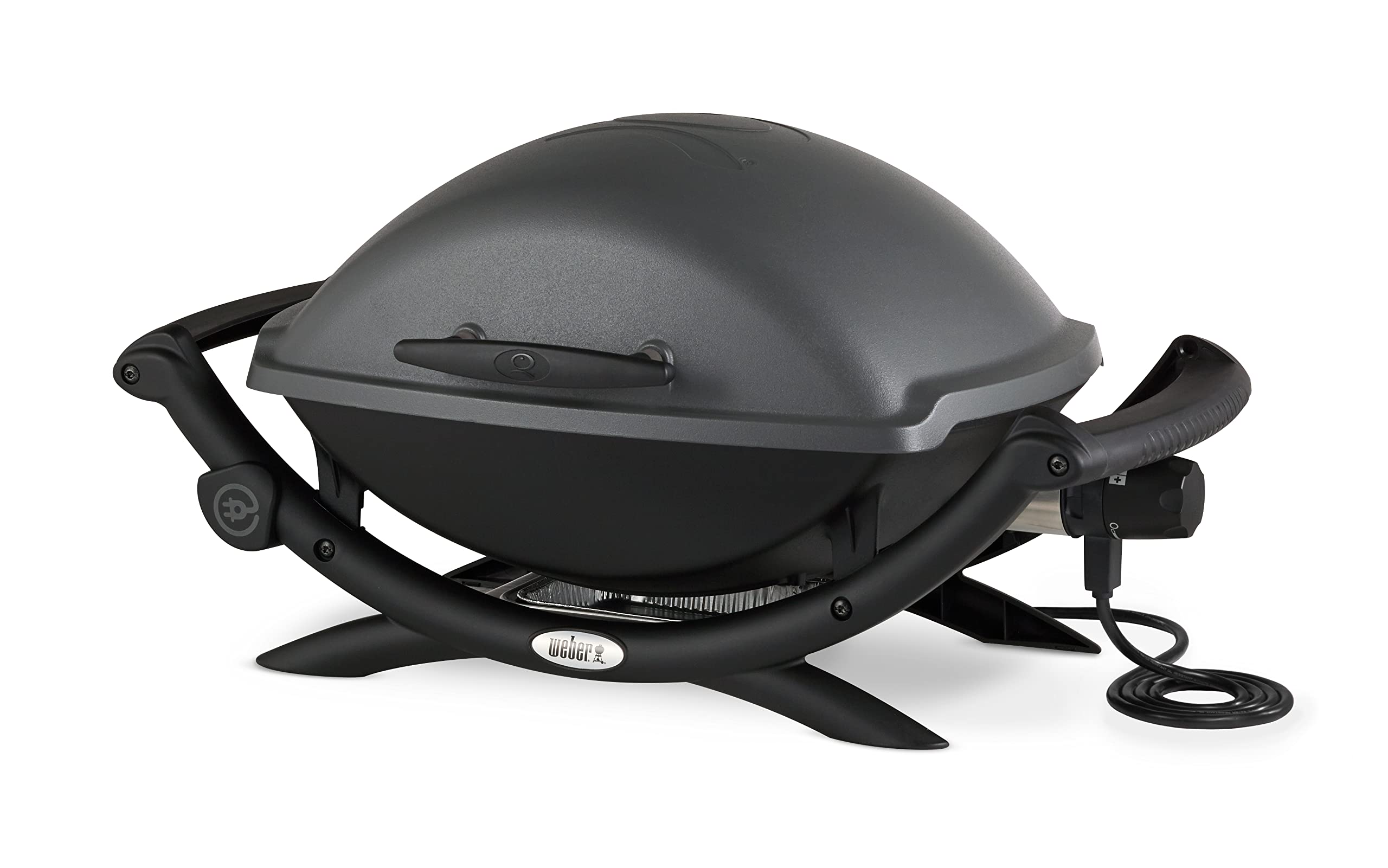 Weber Q 1400 Elektrogrill 2200W, Gusseisen, Balkon, Temperaturregelung, Dunkelgrau