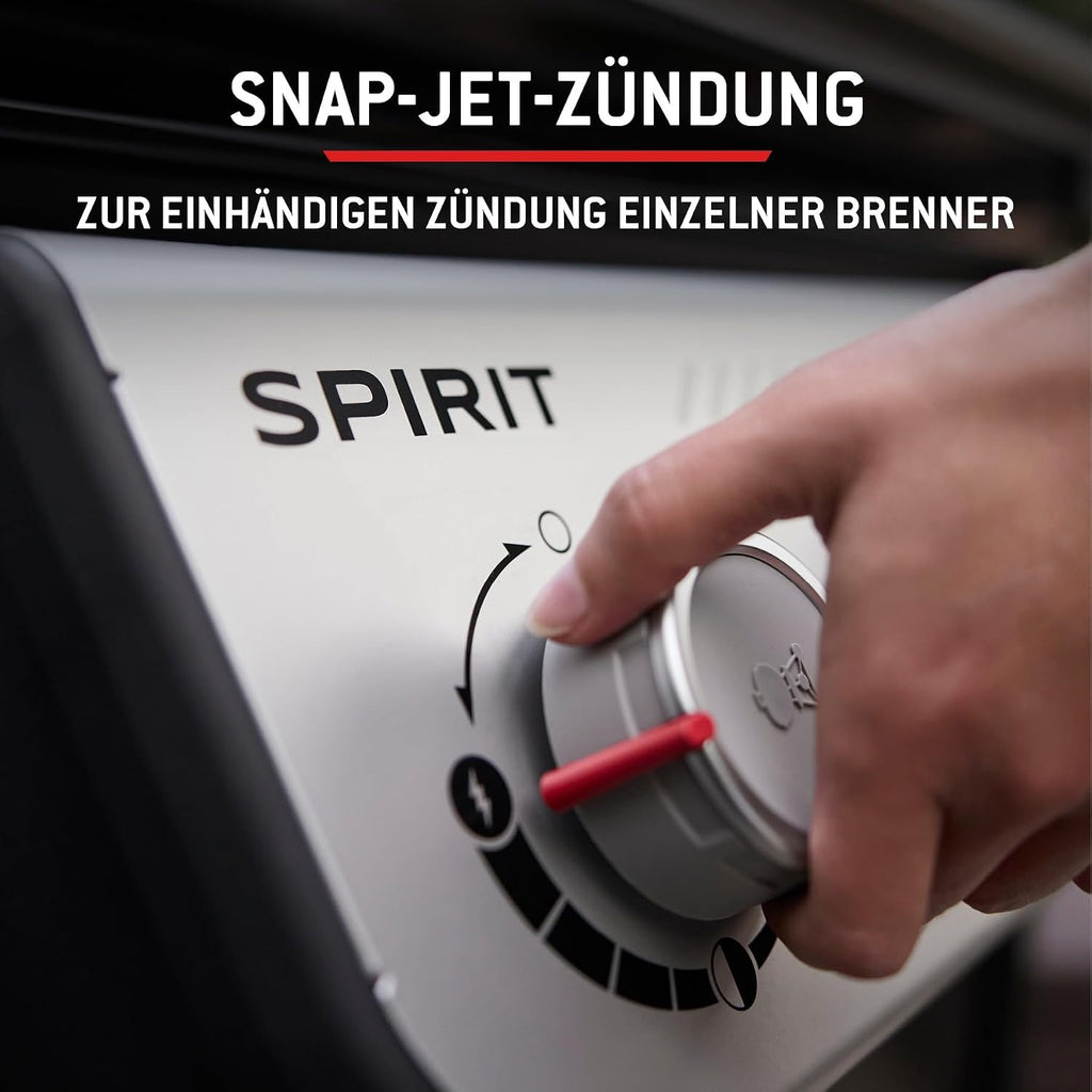 Weber Spirit E-310 Gasgrill 2025, 3 Brenner, 2346 cm², Gusseisen, Snap-Jet Zündung, Schwarz