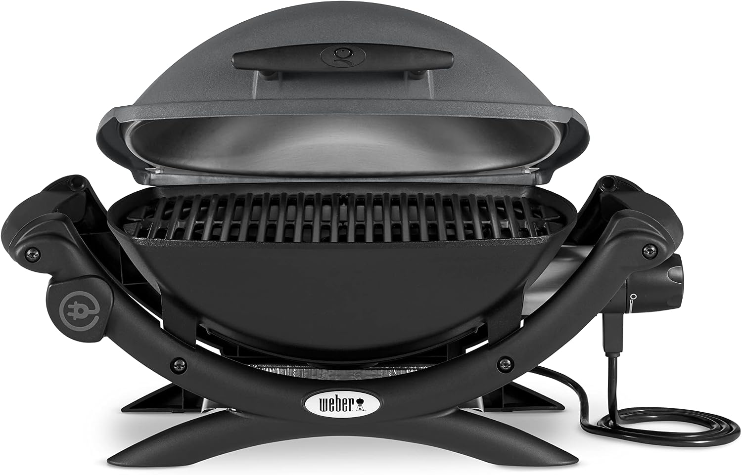 Weber Q 1400 Elektrogrill 2200W, Gusseisen, Balkon, Temperaturregelung, Dunkelgrau