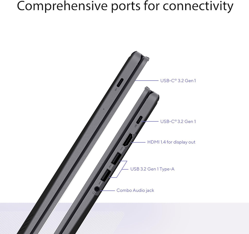 ASUS Chromebook Plus CX34 Laptop (14" FHD Touchscreen, Intel Core i5-1335U, 8GB RAM, 256GB Storage (128GB+128GB SD)) Enterprise Business, Student, 1080p Webcam, IST HUB, Google AI, Wi-Fi 6E, Chrome OS