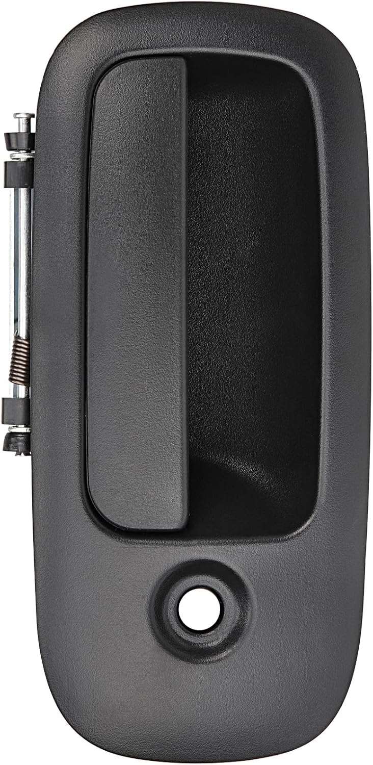 Exterior Door Handle Front Right Passenger Side for 1996-2009 Chevy Express GMC Savana 1500 2500 3500 4500 Van, Replces 79321, Black w/Key Hole