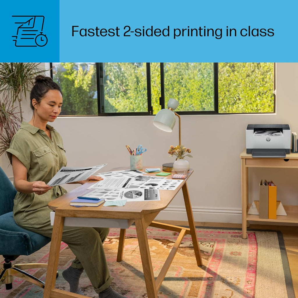 HP LaserJet M209d Laser Printer, Black and White, Automatic Duplex, USB Connection Only (Cable Included), Ideal in Home Office (8J9L0F) (Renewed)