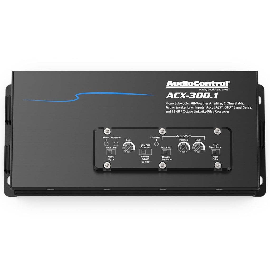AudioControl ACX-300.1 All-Weather Marine & Powersports IPX6 Waterproof 300W Monoblock Amplifier for Boat, ATV, UTV, Side by Side, 4x4 Off Road Vehicle or Car Audio System, AccuBASS, Install Friendly