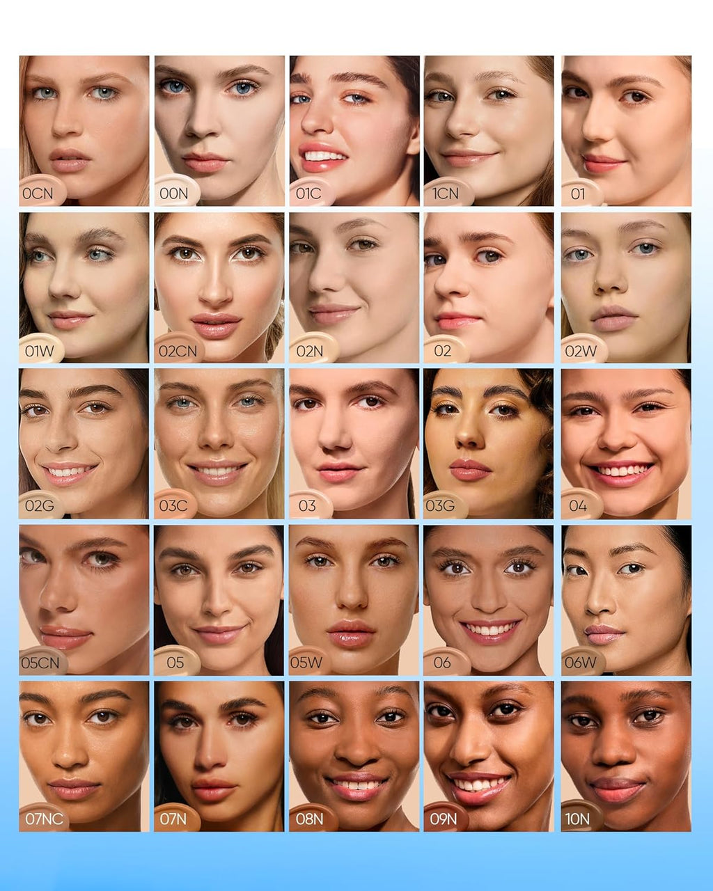 SKINTIFIC Velvet Matte Cushion Foundation Blue #01C Rose Ivory| Full Coverage,12H Oil Control,Ideal for Oily & Combination Skin,Waterproof,Long-Lasting, Lightweight, Hydrating,Transfer-Proof