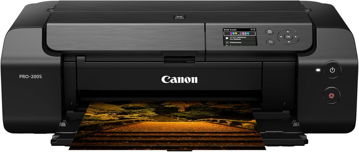Canon PIXMA PRO-200S Professional 13" Wireless Inkjet Photo Printer with 3.0" Color LCD Monitor, 8-Color Dye-Based Ink, Black