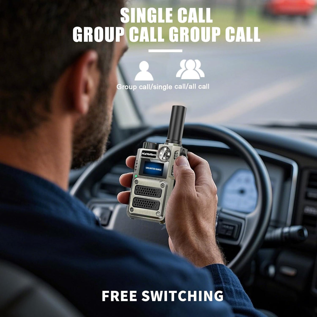 5000+ Miles Range Unlimited Range Walkie Talkies 4G LTE Long Range with Nationwide & Global Range via Free SIM Card,SOS Alert Poc Radios for Hiking,Truck Fleet,Construction site（4 Pack）