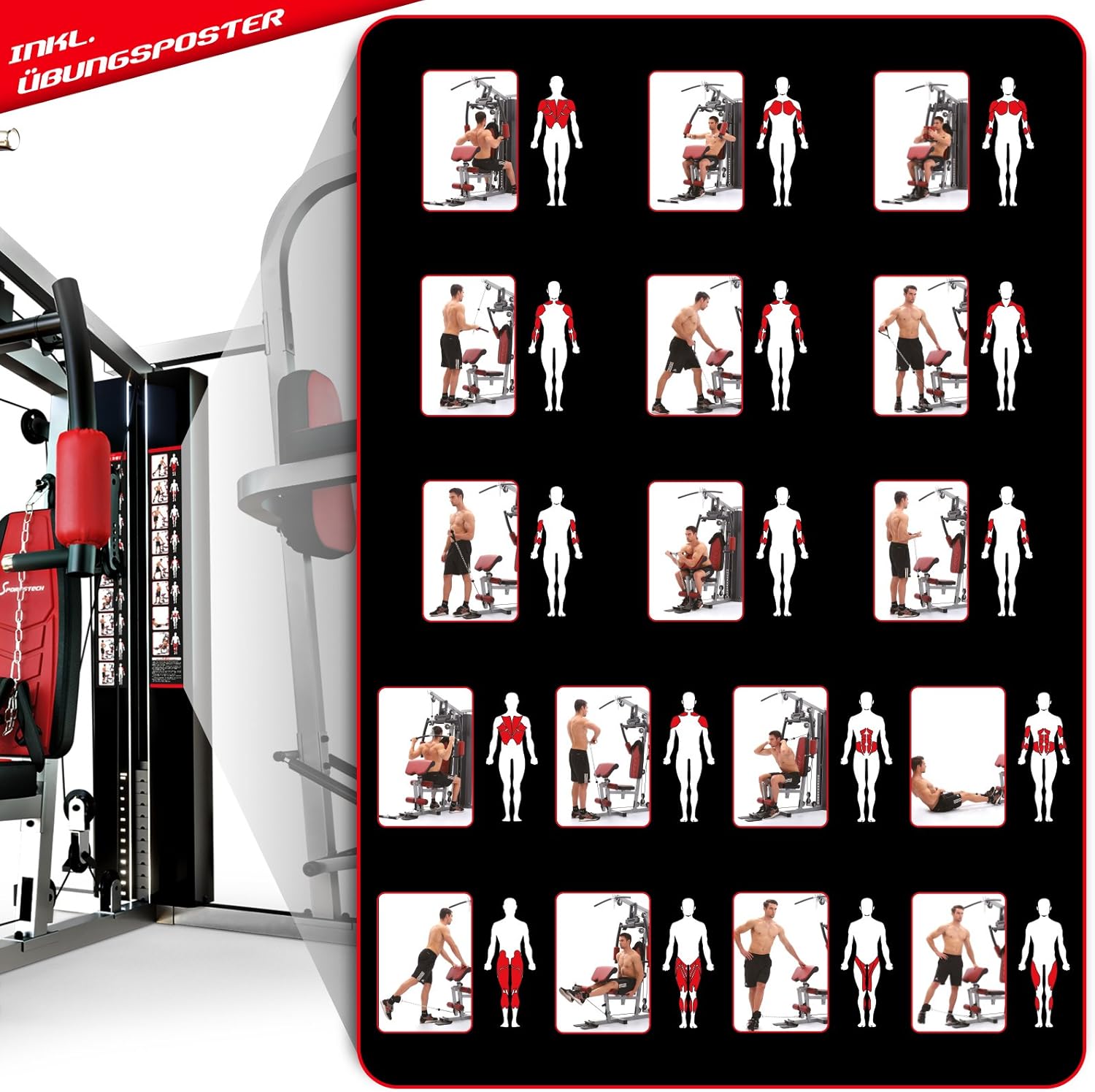 Sportstech HGX200: Multifunktions-Kraftstation mit Stepper, Beinpresse & Powertower ✨