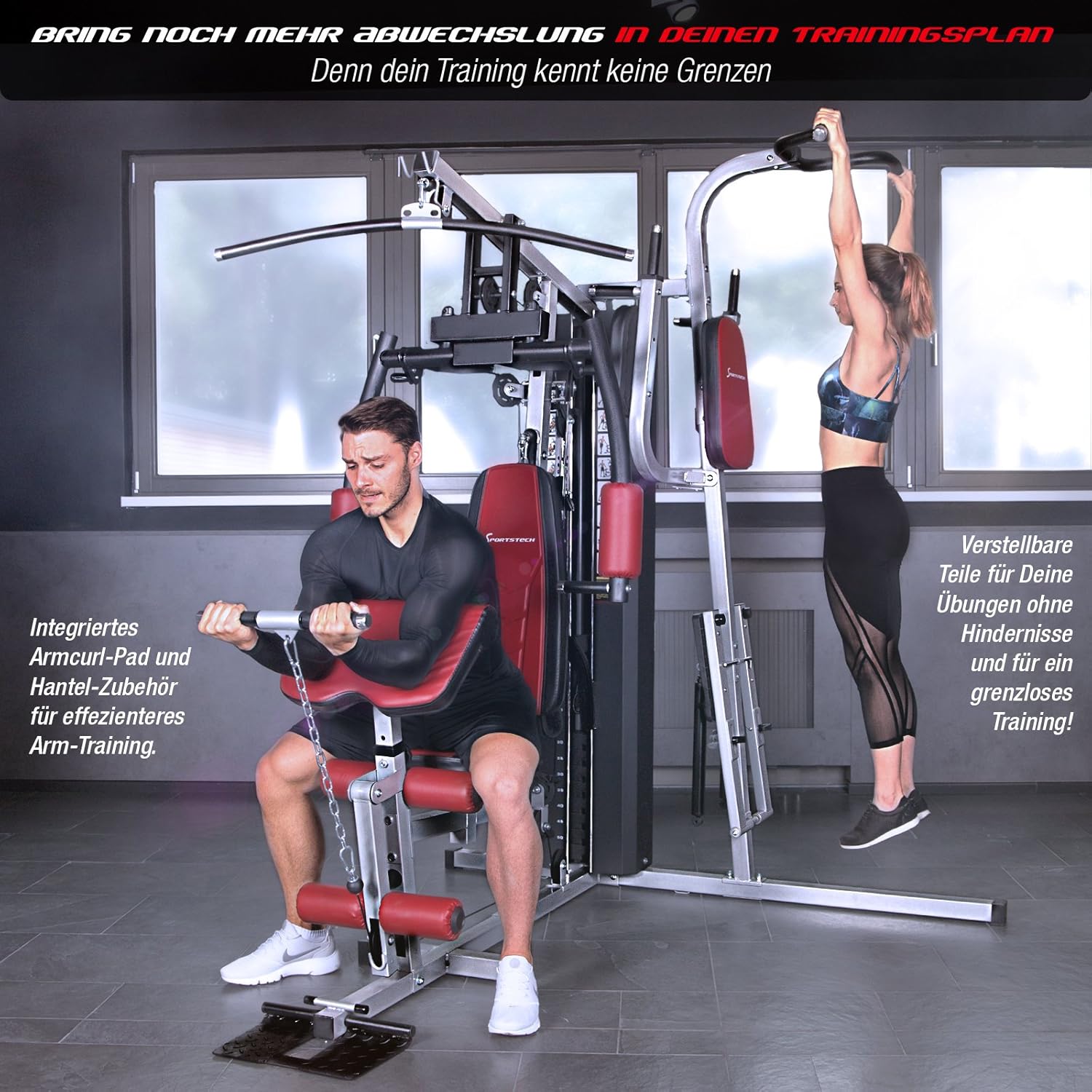 Sportstech HGX200: Multifunktions-Kraftstation mit Stepper, Beinpresse & Powertower ✨