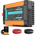 Ampeak Pure Sine Wave Inverter 2000 Watt - 6000W Surge, 12v DC to 110V AC Converter Power Inverter for RV, Truck, Home, Solar, Outdoor with Dual AC & 20A Outlets, Hardwire Port, 5V 3.1A USB & Remote