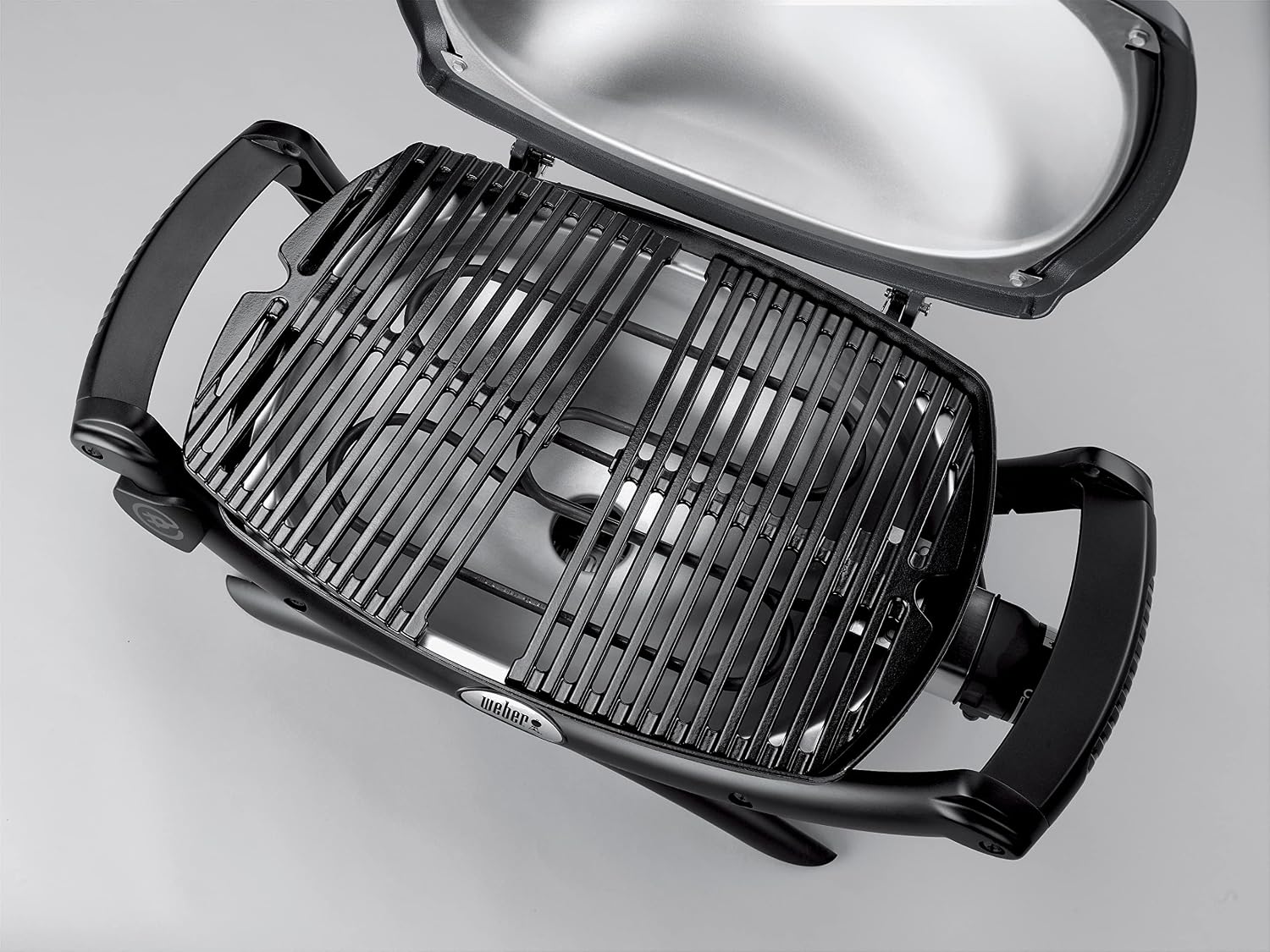 Weber Q 1400 Elektrogrill 2200W, Gusseisen, Balkon, Temperaturregelung, Dunkelgrau