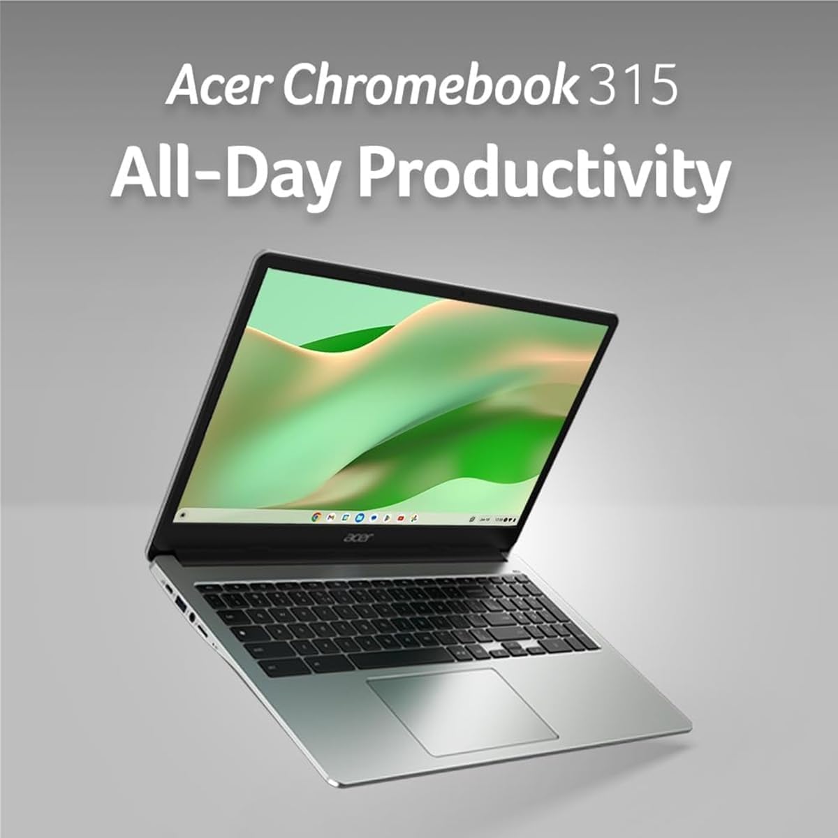 Acer Chromebook 315 Laptop (15.6" FHD, Intel Celeron N4500, 4GB RAM, 128GB Storage (64GB eMMC + 64GB SD Card) Home & Student, Long Battery Life, Numeric KB, Wi-Fi, Webcam, IST Hub, Chrome OS, Silver