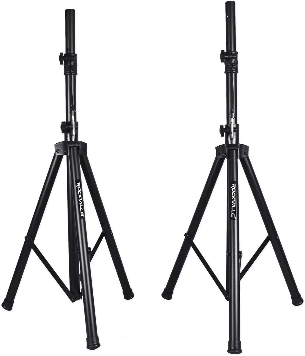 Rockville Power Gig RPG-122K All-in-One DJ/PA Package: (2) 12" DJ/PA Speakers 1000W Peak / 250W RMS with Built-in Bluetooth, USB/SD Player, FM Tuner, Speaker Stands, and Wired Microphone