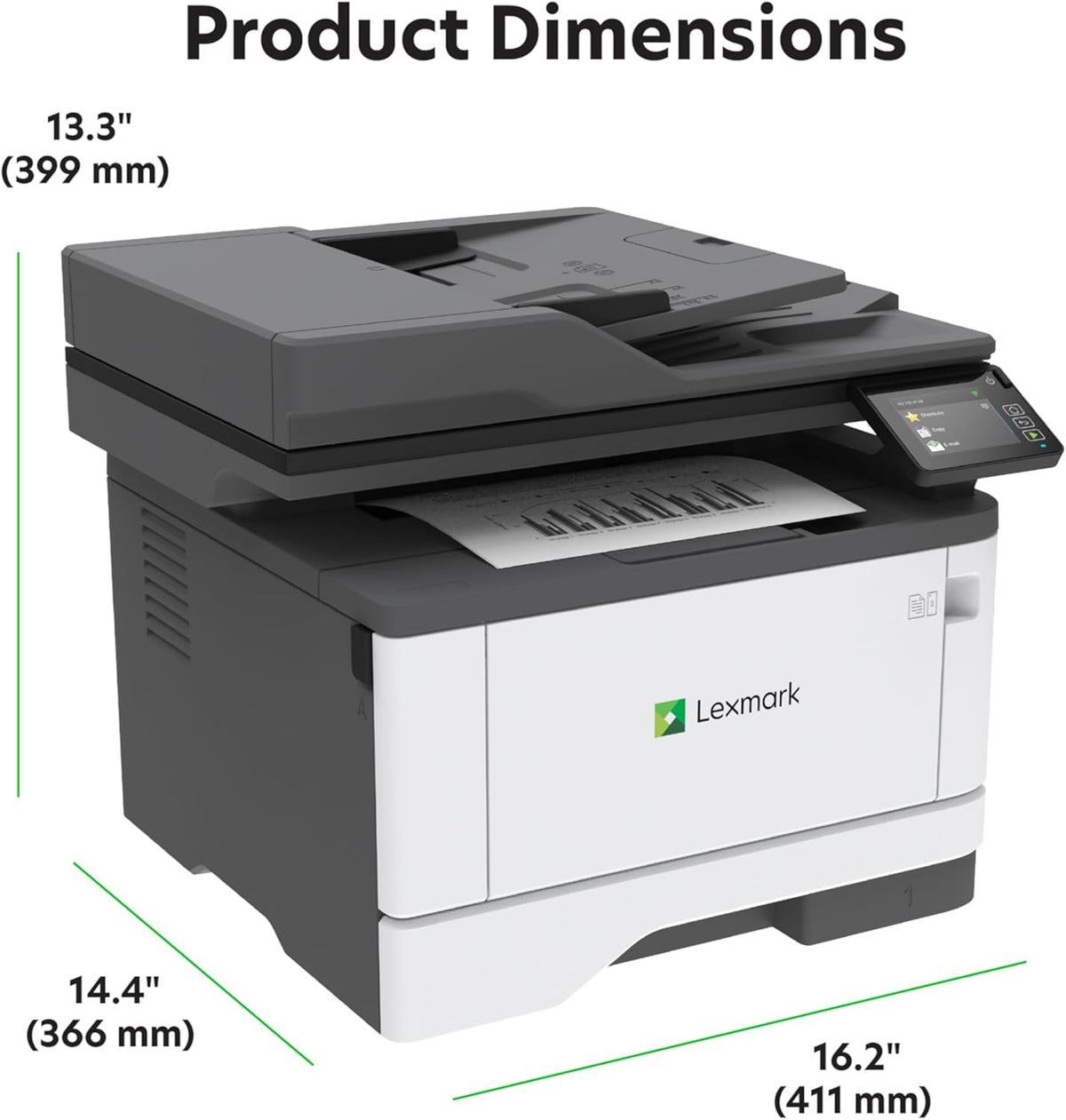 Lexmark MX431adw Laser Monochrome MFP Printer with Touchscreen, Copier Scanner Printer, Automatic Two-Sided Scanning, Wireless, Analog fax (29S0500)