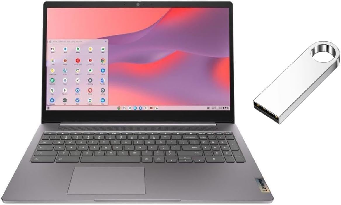 Lenovo IdeaPad 3i Chromebook 15.6” FHD 1920 x 1080 Display | Intel Celeron N4500 1.1GHz | Intel UHD Graphics | Camera |Grey | 4GB RAM | 64GB SSD | Chrome OS | Bundle with 64GB USB Flash Drive