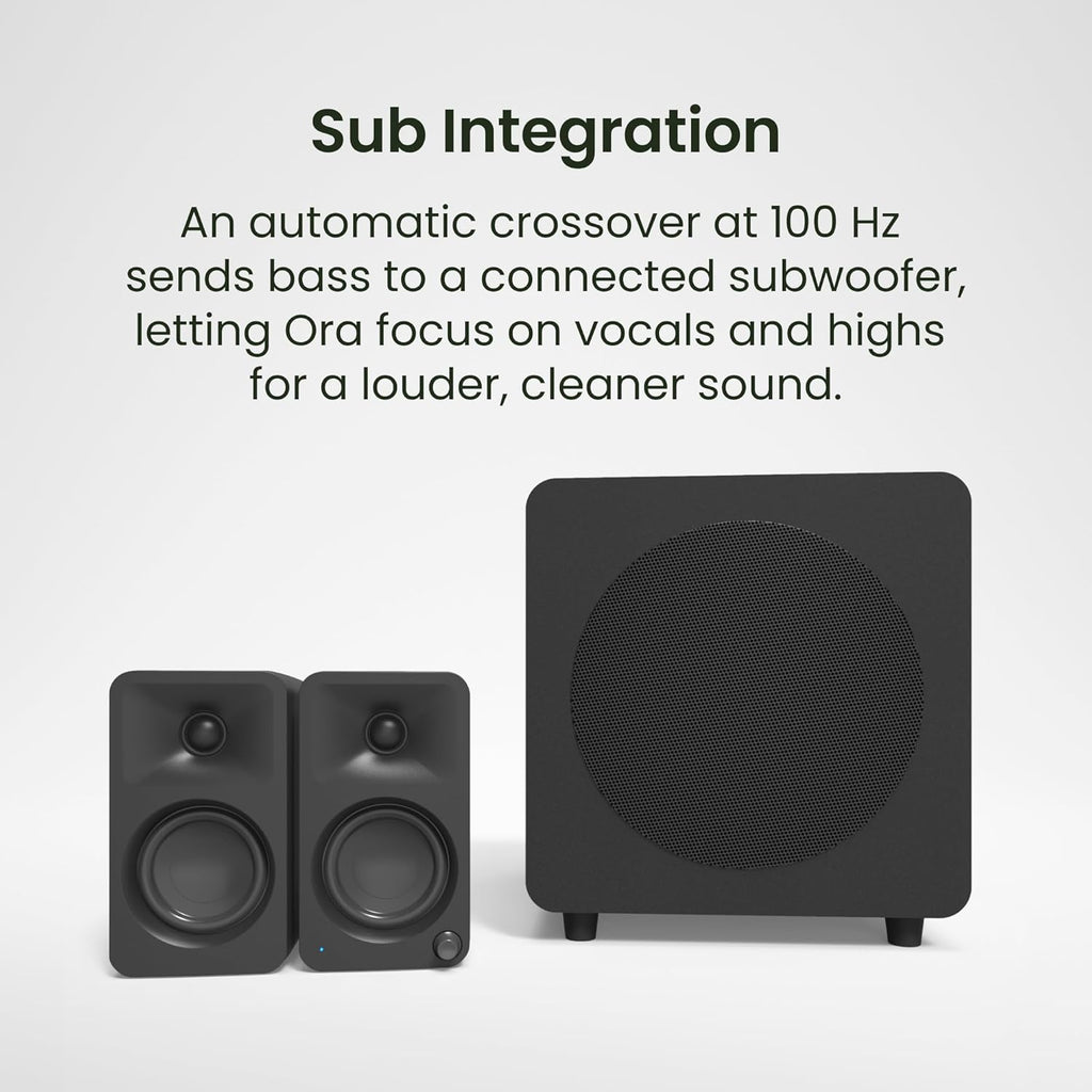 Kanto ORAMC 100W Powered Reference Desktop Computer Speakers with Bluetooth 5.0 and USB-C Input | Bi-Amplified | 100 Hz Automatic Crossover | Reference Quality Sound | Pair | Cream
