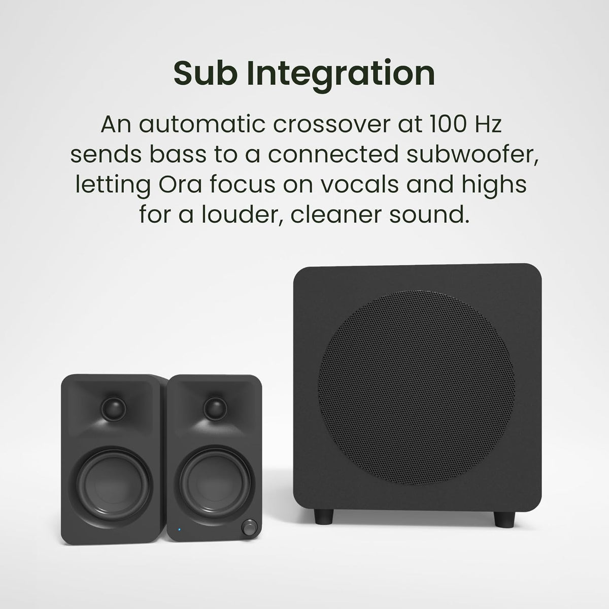 Kanto ORAMC 100W Powered Reference Desktop Computer Speakers with Bluetooth 5.0 and USB-C Input | Bi-Amplified | 100 Hz Automatic Crossover | Reference Quality Sound | Pair | Cream