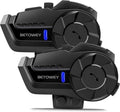 Motorcycle Helmet Bluetooth Headset, B2X Helmet Communication System Motorcycle Bluetooth Intercom with Noise Cancellation, Music Playback - for Dirt Bikes and Motorbikes 2 Pack