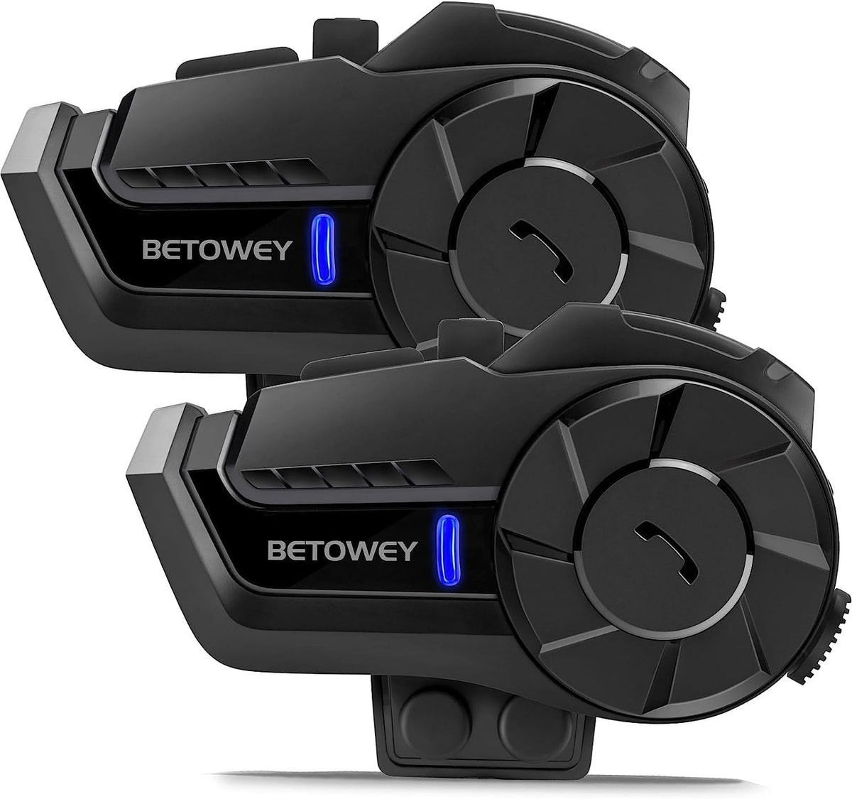 Motorcycle Helmet Bluetooth Headset, B2X Helmet Communication System Motorcycle Bluetooth Intercom with Noise Cancellation, Music Playback - for Dirt Bikes and Motorbikes 2 Pack