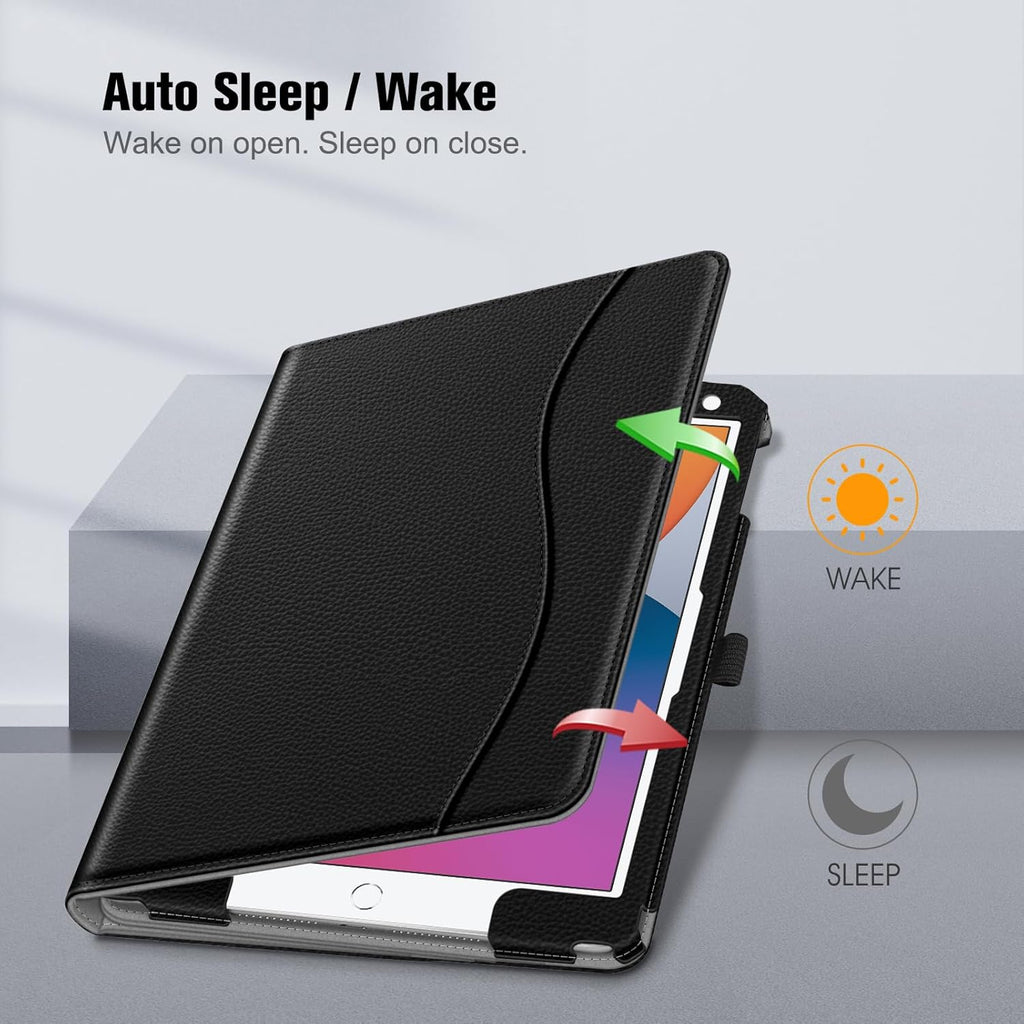 Fintie Case for iPad 9th / 8th / 7th Generation (2021/2020/2019) 10.2 Inch - Corner Protection Multi-Angle Viewing Stand Cover with Pocket & Pencil Holder, Auto Sleep Wake, Black