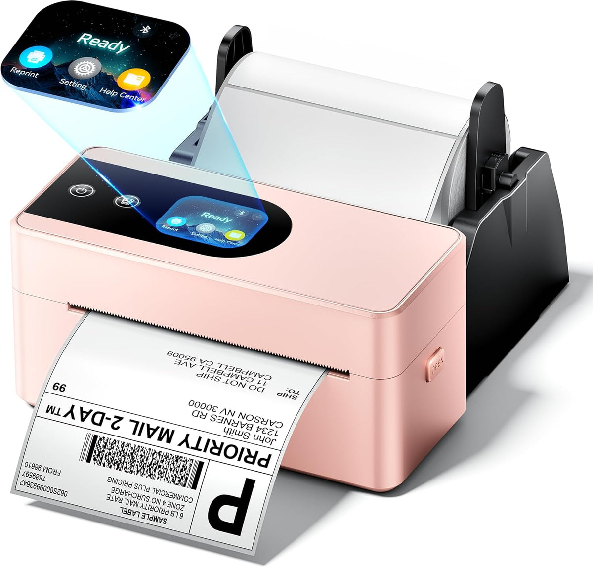 Phomemo 4x6 Shipping Label Printer with Touch Screen, Bluetooth Thermal Printer for Small Business, Auto Label Detection, 150mm/s High Speed, Compatible with Amazon, USPS, UPS, iOS Android Windows Mac