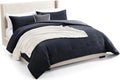 UGG Remina Comforter Set 5 Piece Bed in a Bag with Throw Blanket, Decorative Pillow, Shams, and Reversible Comforter Hypoallergenic Washable Luxury Plush Warm Plush Fluffy Bedding Set, King, Navy Blue