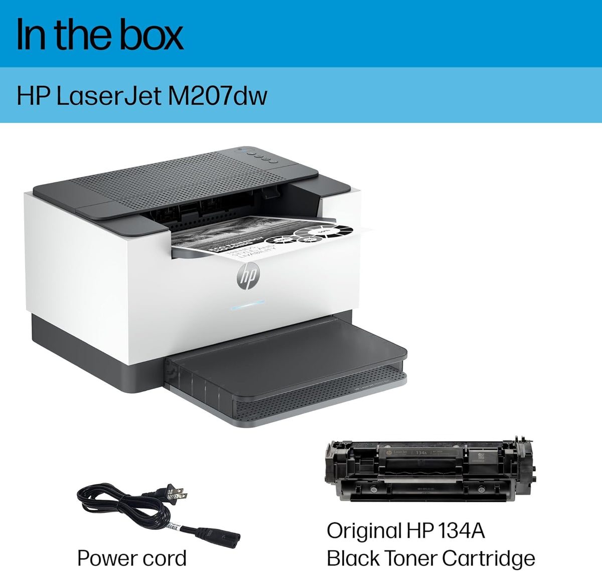 HP LaserJet M207dw Laser Wireless Printer, Black and White, Duplex, Best-for-Office