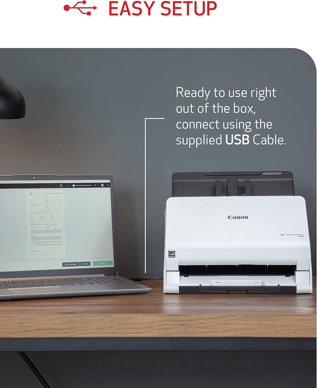 Canon imageFORMULA R30 - Office Document Scanner, Auto Document Feeder, Duplex Scanning, Plug-and-Scan Capability, No Software Installation Required