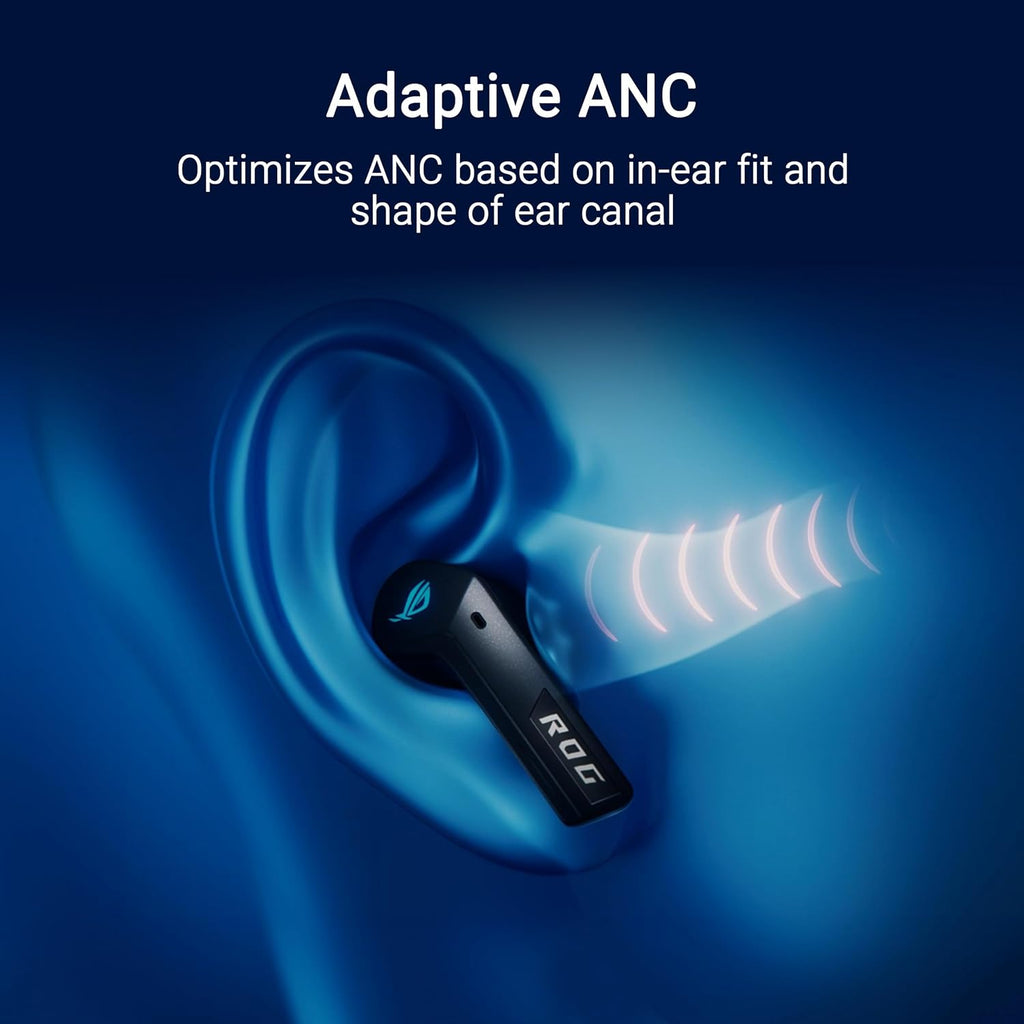 ASUS ROG Cetra True Wireless SpeedNova Gaming Earbuds – Dual-Mode (BT, 2.4GHz), Dirac Opteo, Bone-Conduction AI Mic, Adaptive ANC, 46Hr Battery, for PC, PS5, PS4, Switch, Mobile, ROG Ally/X - Black