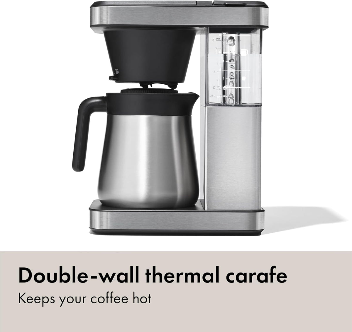 OXO Brew 8-Cup Coffee Maker - Single-Serve & Carafe, Thermal Stainless Steel, SCA Certified