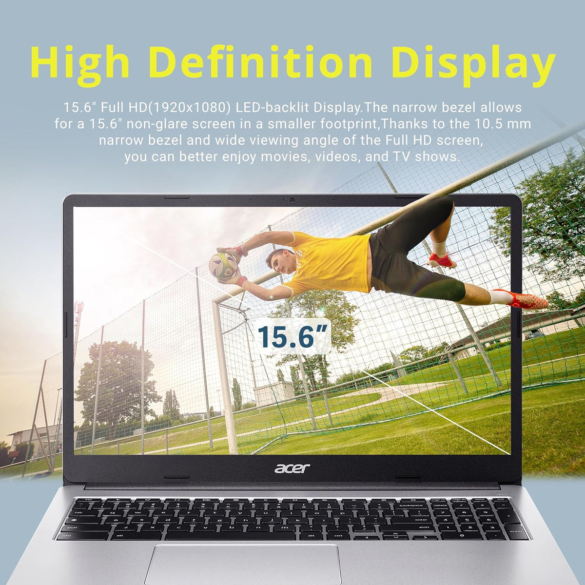 acer Chromebook 315 15.6" FHD Laptop, Intel Celeron N4500, 4GB LPDDR4 RAM, 1TB Storage (64GB eMMC + 1TB Docking Station Set), UHD Graphics, Full-Size Keyboard, Wi-Fi 6, Chrome OS, Silver