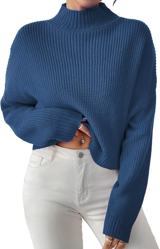Womens Oversized Mockneck Cute Cable Knit Sweater Winter Fall 2025 Ladies Dressy Casual Lightweight Pullover Tops